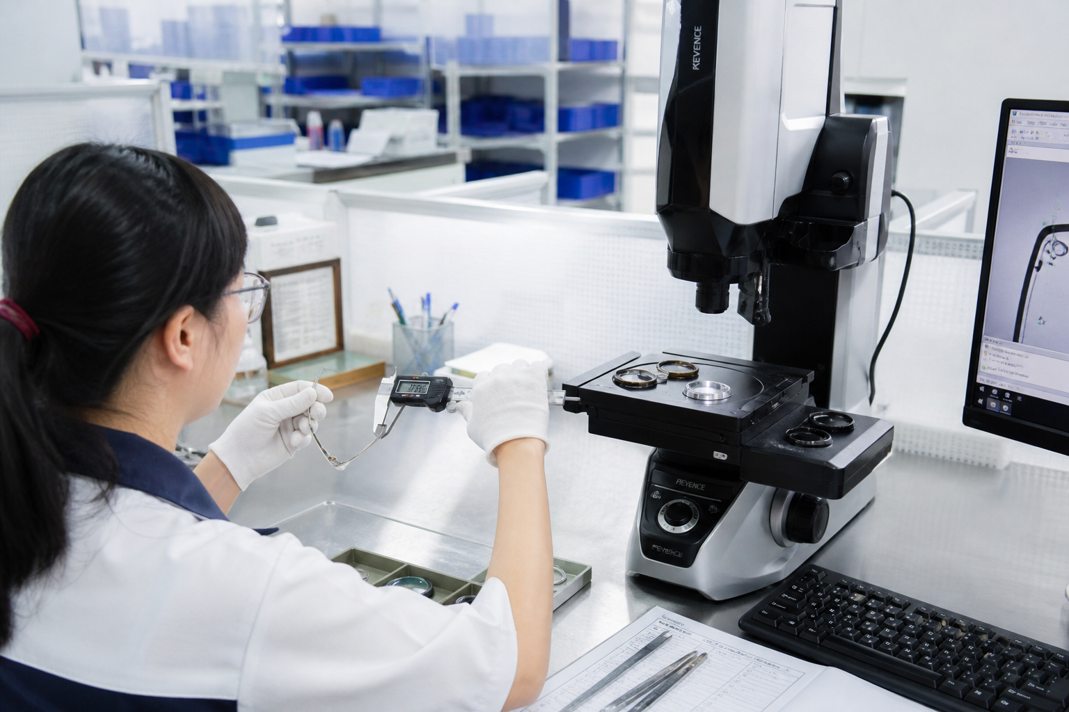 Eyewear quality control laboratory